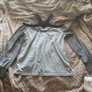 Comfy off the shoulder grey shirt